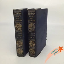 Edison His Life and Inventions Vol. I & II - w/Written Notes & News Clips