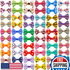 QingHan 60P Dog Hair Bows Small Puppy Clips Pet Grooming Accessories Gifts