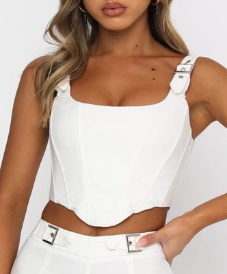 White Fox Boutique Keep Me Close Bustier Corset Top White Size M