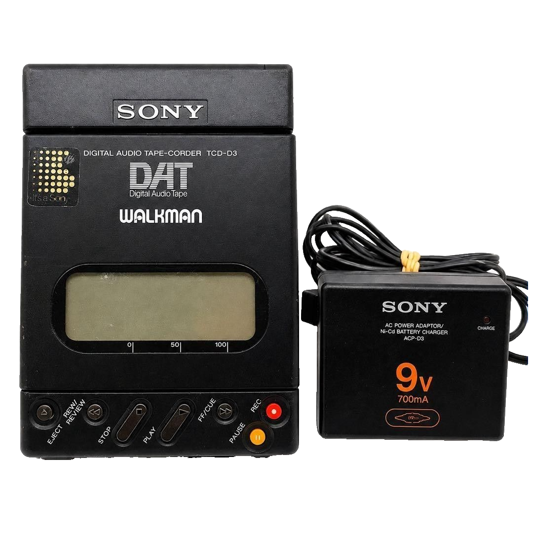 SONY DATWALKMAN TCD-D3 RMR-D3 ACP-D3 ソニー Sony TCD-D3 Portable DAT Recorder Digital Tape Japan Used Sony