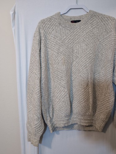 Vintage Isle Of Cotton Knit Tan Geometric Sweater XL - Picture 3 of 5