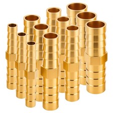 12PCS 1/4" 5/16" 3/8" 1/2" Brass Barbed Hose Fittings, Metals Splicer Mender