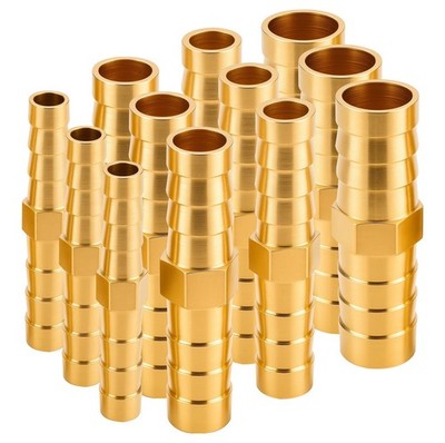 12PCS 1/4'' 5/16'' 3/8'' 1/2'' Brass Barbed Hose Fittings, Metals Splicer Mender