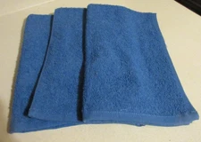 NEW Set of 3 AMAZON BASICS Medium BLUE Hand Dish Towels Measure 15 X 24 in