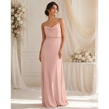 Jenny Yoo Bianca Bridesmaid Dress 10 Medium Whipped Apricot Blush Pink Gown NWT