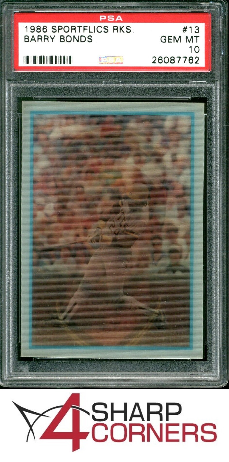 1986 SPORTFLICS ROOKIES #13 BARRY BONDS RC PIRATES PSA 10