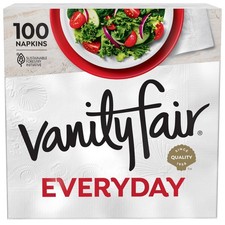 Vanity Fair Everyday Paper Napkins, 100 Count, 100 Count Pack of 1 , White