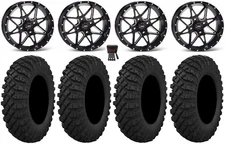 ITP Tornado 15" Wheels Black 30" Crawler XP Tires Kawasaki Mule Pro FXT  KRX