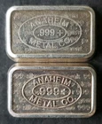 Two Anaheim Metal Co. 1oz Silver Bars