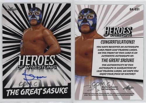 2023 Leaf Heroes of Wrestling Auto The Great Sasuke #BA-GS1 Auto 9e1 - Picture 3 of 3