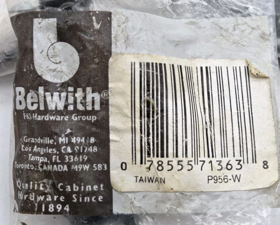 Belwith Cajón Tirador Nogal Cavalier Antiguo Latón Blanco 5” 3”cc P956-W Lote de 2 Foto 2 de 4