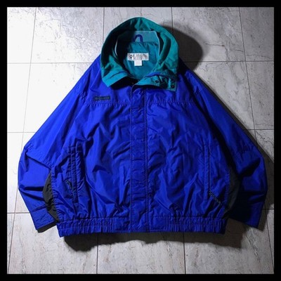 Columbia 90S Bugaboo Nylon Shell Jacket Blue Green Black Men Rare Outdoor Model