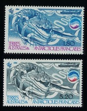 Whales Krill Ship Biomass 2v FSAT TAAF 1985 MNH SG#200-201 MI#200-201