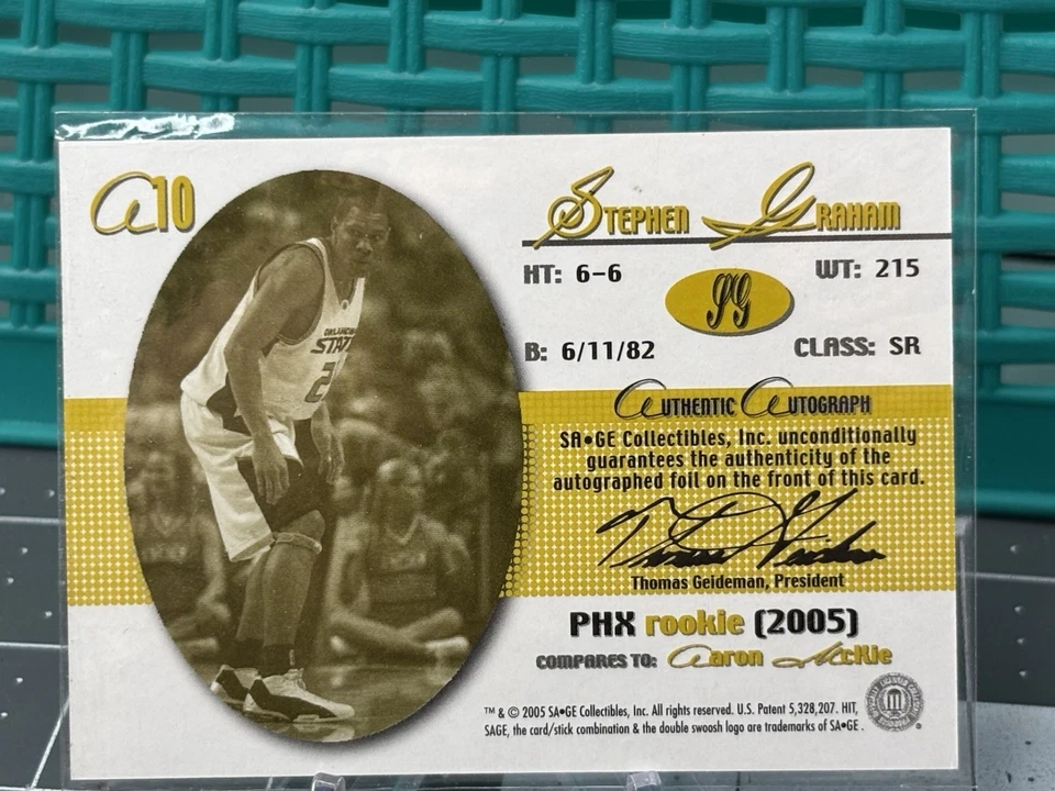 Oklahoma State Stephen Graham Auto RC /100 • 2005 Sage Silver Rookie NBA Gift ? - Image 4 of 4