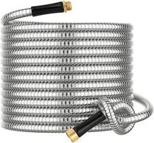 Metal Garden Hose 20 Ft Connector, Stainless Steel Long Hose Extension Adapter f