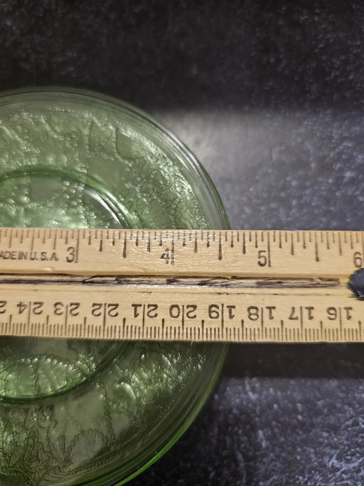 Uranium Childrens Plates Anchor Hocking Plate Cameo Dancing Girl Vtg - Image 4 of 4