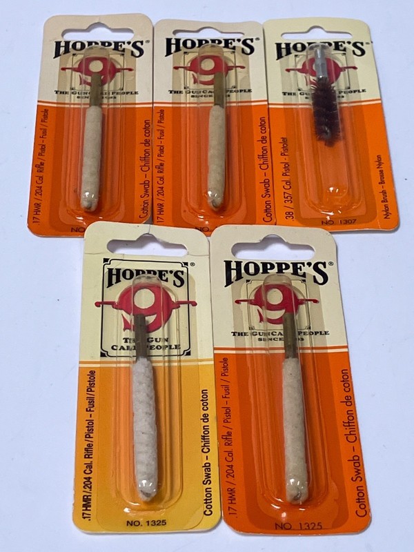 Lot of 4 Hoppe's Cotton Swab & 1 Nylon Brush - READ