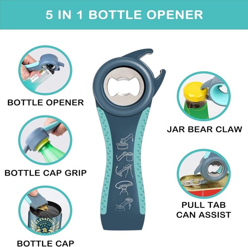 Glasöffner für schwache Hände, Senioren mit Arthritis, 5 in 1 Multifunktionsflasche - Bild 4 von 7