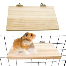 2 PCS Hamster Wooden Ledge Platform Small Animal Natural Wood Stand Toy
