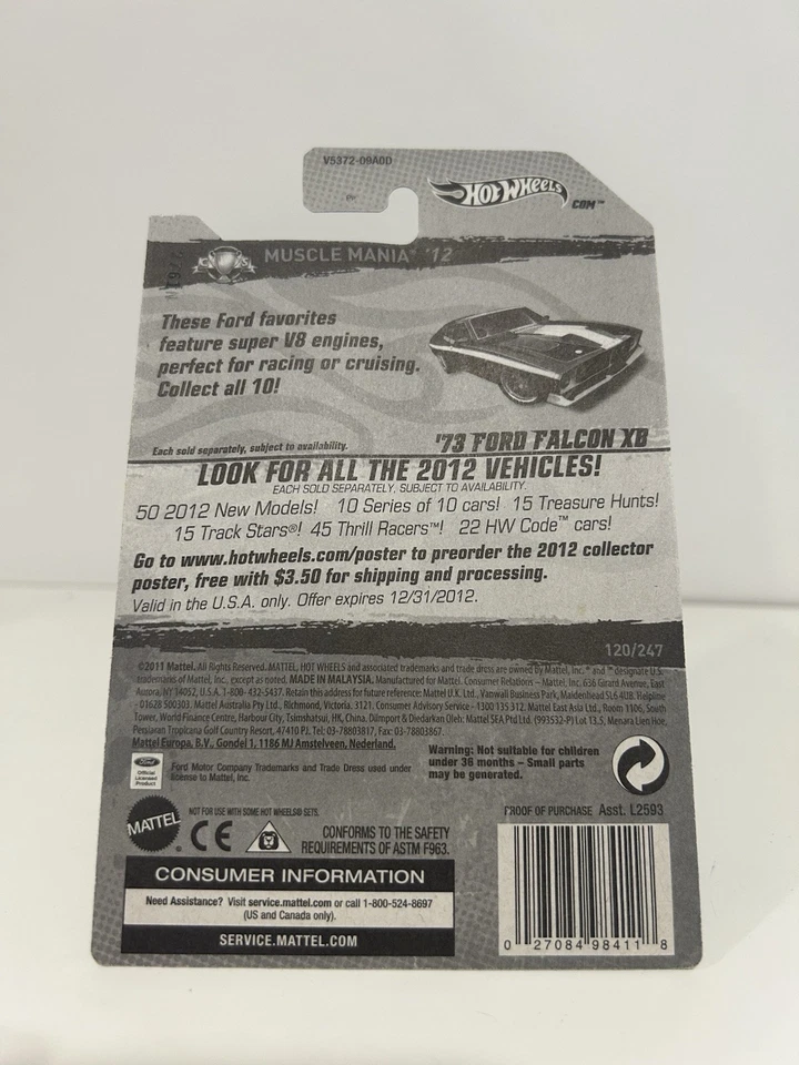 HOT WHEELS SUPER TREASURE HUNT 2012 73 FORD FALCON XB  - Image 3 of 4