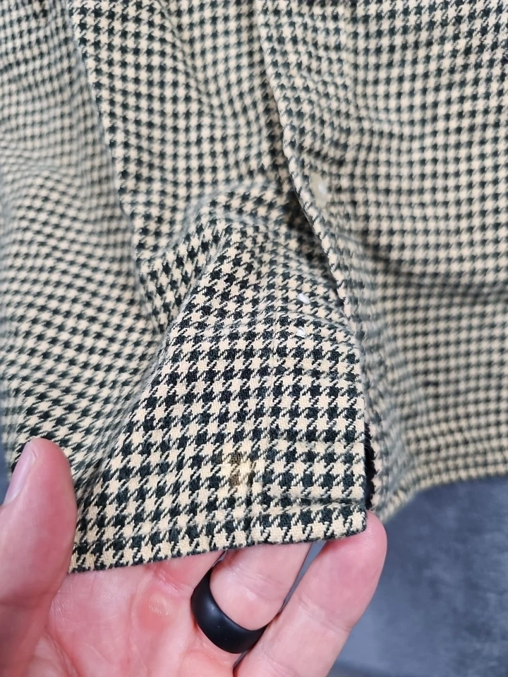 Camisa de Franela J.Crew Hombres XLT Dorada Negra Abotonada Pata de Gallo Manga Larga Gruesa Foto 4 de 4