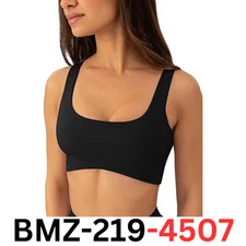 PAVOI ACTIVE Curve Hem Scoop Neck Sports Bra for Women- Medium Support, Black, S