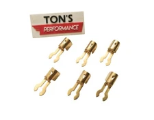 6 Fork Brass Spark Plug Wire Ends Clips Crimp terminals Maytag Briggs Hit & Miss