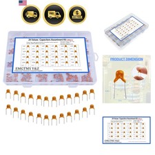 24 Values 480pcs Multilayer Monolithic Ceramic Capacitor Assortment Kit, 10pF...