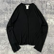 Yohji Yamamoto Pour Homme Black Rayon Knit Cardigan Size 3 FX-T23-221 Japan