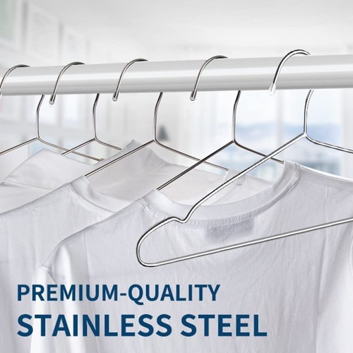 30 Pack Heavy Duty Stainless Steel Hangers, Space-Saving Silver Clothes Hange... - Picture 8 of 8