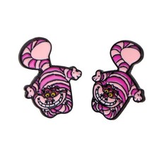 TV Show Alice in Wonderland Cheshire Cat Earrings Stud, Metal Moive Ear Stud for