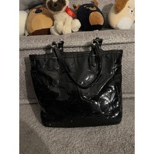 Coach Signature Embossed Patent Leather Tote
