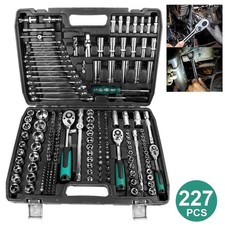 227pcs Socket Wrench Set 1/4 3/8 1/2 Ratchet Spanner Screwdriver Bits Tool Kit