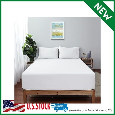 King Size Fitted Sheet Only White, 100% Egyptian Cotton 600 Thread Count, 16'' De