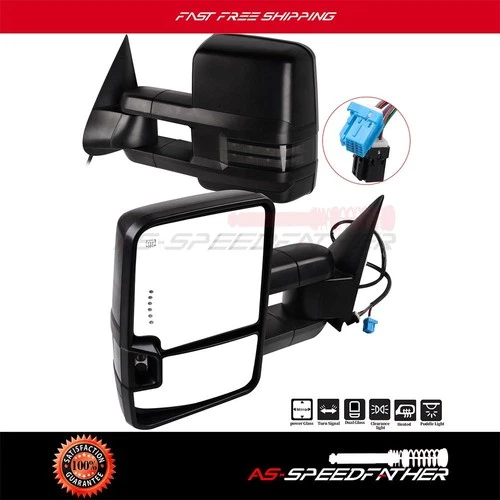 Power Heated Signal Clearance Puddle Light For 2003-2007 Chevy GMC Pair Mirrors