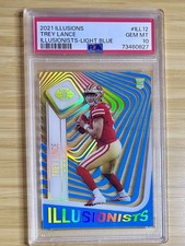 2021 Panini Illusions Trey Lance Rookie RC Light Blue #145/299 PSA 10