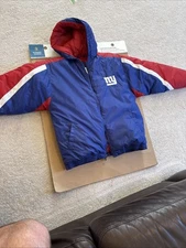 Mighty Mac Sports Vintage 90 New York Giants Jacket Red Blue Size L Youth 16/18