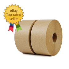 2-Pack Reinforced Water Activated Gummed Kraft Paper Tape, 2.75 inch x 380 ft, T