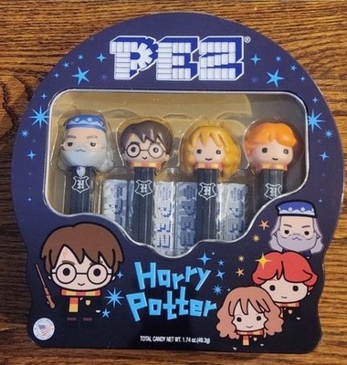NEW PEZ Harry Potter Tin Set 4 Dispensers Dumbledore Harry Hermione Ron