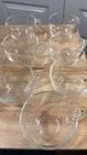 Vintage Federal Glass Clear Beaded Handle Punch Cups Tea Set of 7 Boopie Style