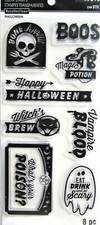 Happy Halloween Sayings Clear Acrylic Stamp Set by Recollections 592212 NEW