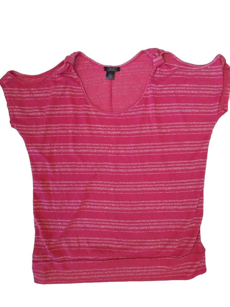 Juniors Plus 3X Deb lightweight knit top Blouse Cold Shoulder PINK