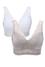 Rhonda Shear Women's 2-pack Bra Gray/White