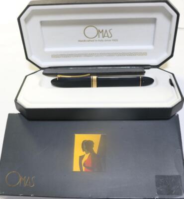 Omas Three Sixty Fountain Pen Black 18K Suction Type Triangular Barrel