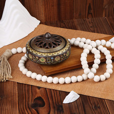 58In Wood Bead Garland with Tassels Rustic Boho Country Wall Hanging Decor