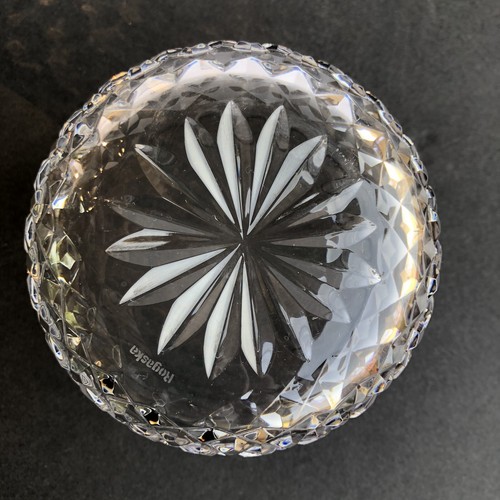 ROGASKA GALLIA 4” CRYSTAL BOWLS FLORAL & LEAF ETCHED DESIGN Set-4 - Picture 5 of 10