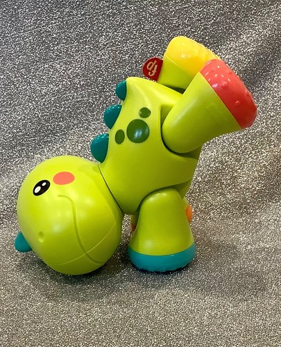 Fisher Price Dinosaur Toy Clicker Pal Green Dino Toddler Sensory 6 -36 mo