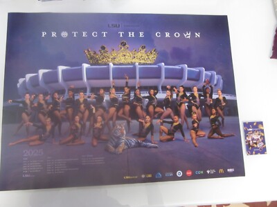2025 LSU TIGERS GYMNASTICS POCKET SCHEDULE AND POSTER PROTECT THE CROWN LIVVY  