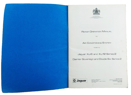Jaguar XJ 6 / 12 Series II Air Conditioning System Repair Operation Manual 1973 - Picture 3 of 6