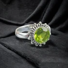 Green Peridot Gemstone Handmade 925 Sterling Silver Ring Vintage Jewelry Gift
